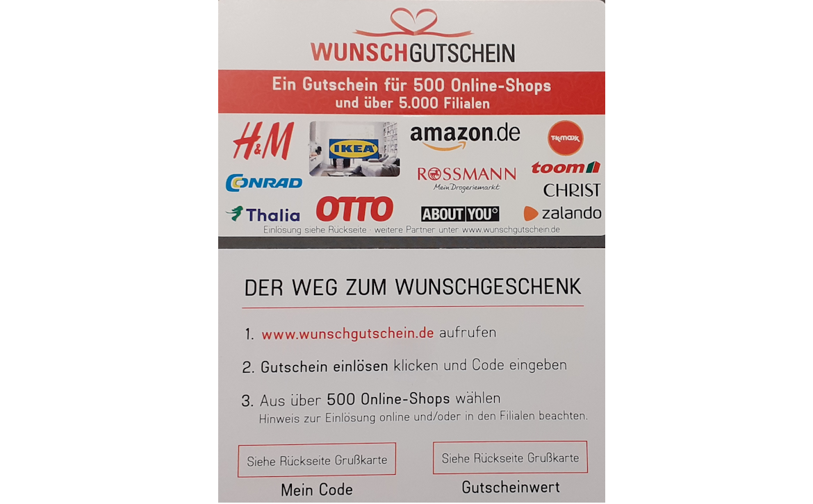 Aufgepasst bei Wunschgutschein: Grußkarte weg – Guthaben weg! |  Verbraucherzentrale Niedersachsen