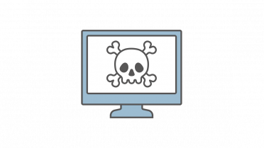 Grafik, Bildschirm mit Totenkopf