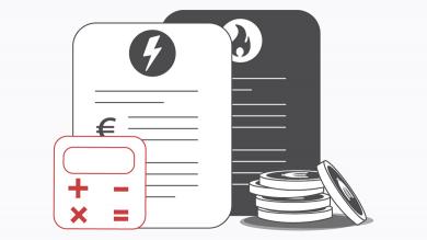 Grafik Taschenrechner, Stromrechnung, Gasrechnung