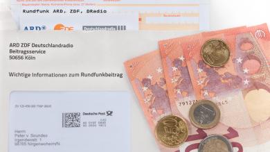 Brief Beitragsservice und Bargeld zum Artikel: Rundfunkbeitrag bar zahlen - Bundesverwaltungsgericht muss entscheiden