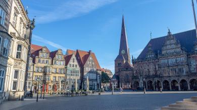 Rathausplatz in Bremen zu Artikel: Greensill Bank insolvent
