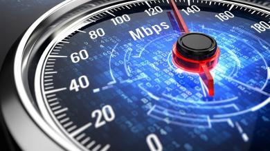Geschwindigkeitsmesser mit Skala für Internetgeschwindigkeit