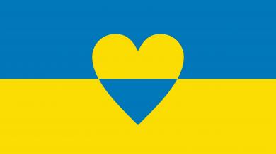 Ukrainefahne mit Herz