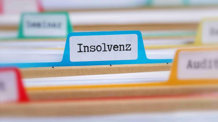 Insolvenz steht auf einer Akte