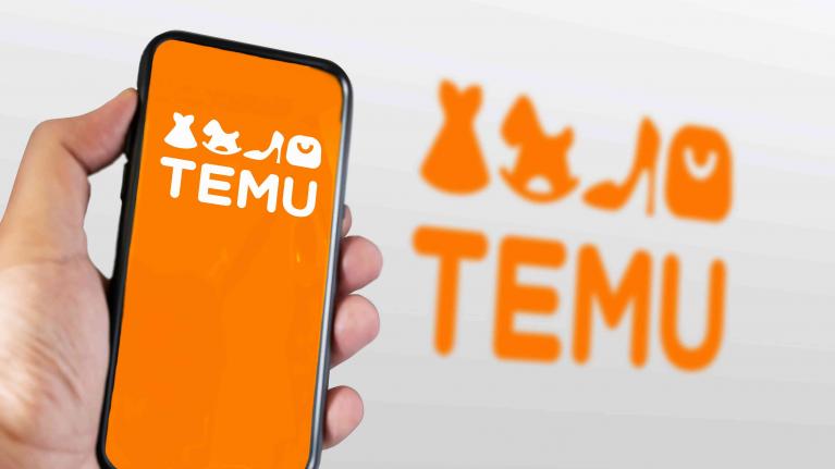 Temu auf Handybildschirm