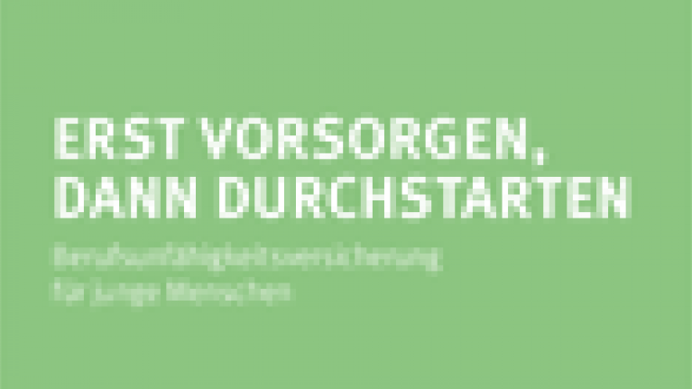 Cover Berufsunfähigkeit für junge Menschen neu