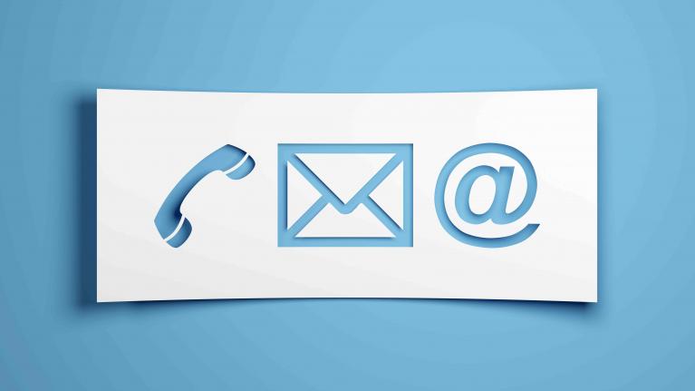 Telefon Brief und E-Mail Icon