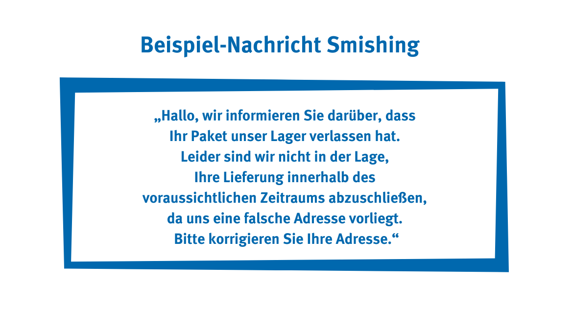 Beispielnachricht einer Smishing SMS von angeblichem Paketdienstleister