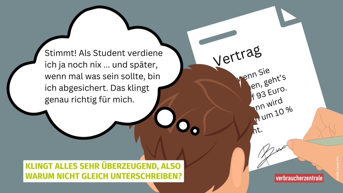 Grafik: Mann unterzeichnet Vertrag