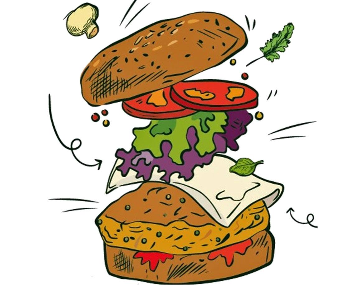 gezeichneter Hamburger