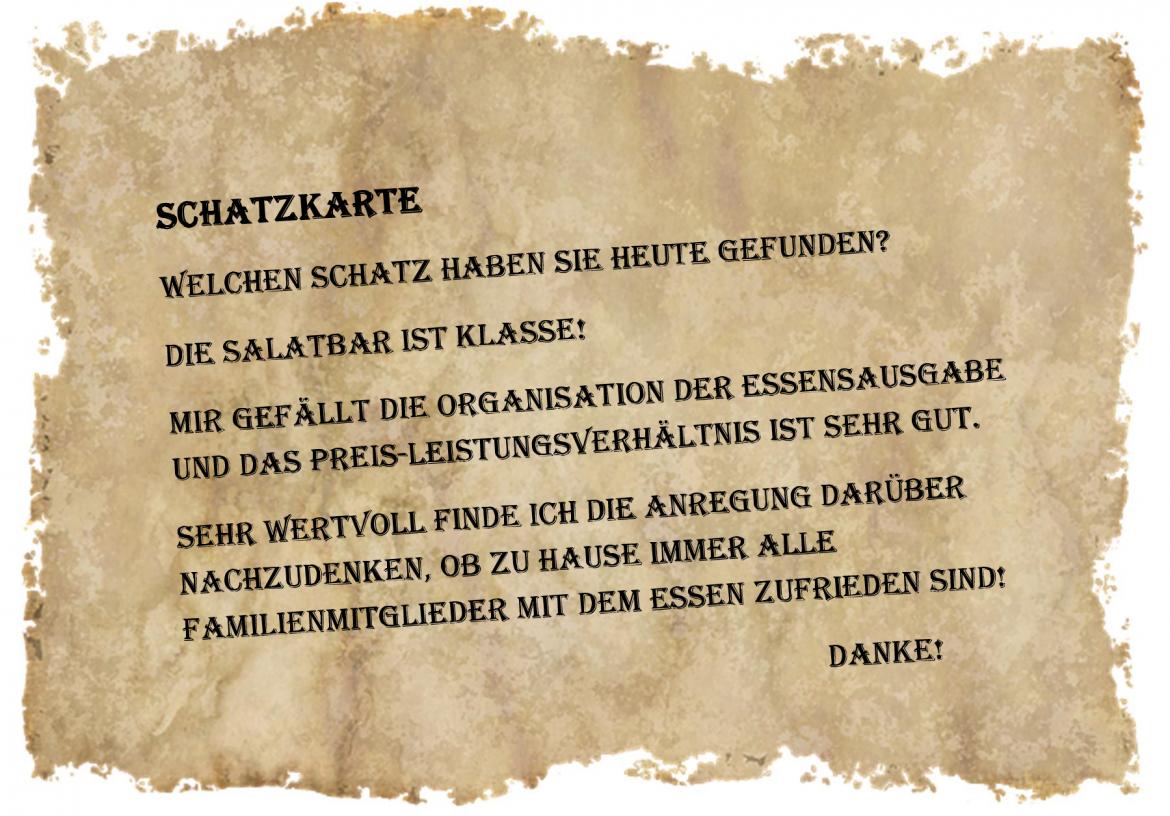 Schatzkarte mit Beschreibung in Textform