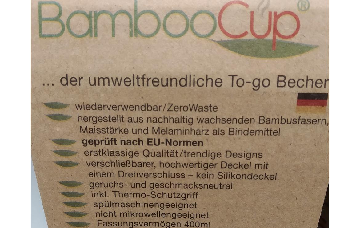 Bambus Becher Kennzeichnung