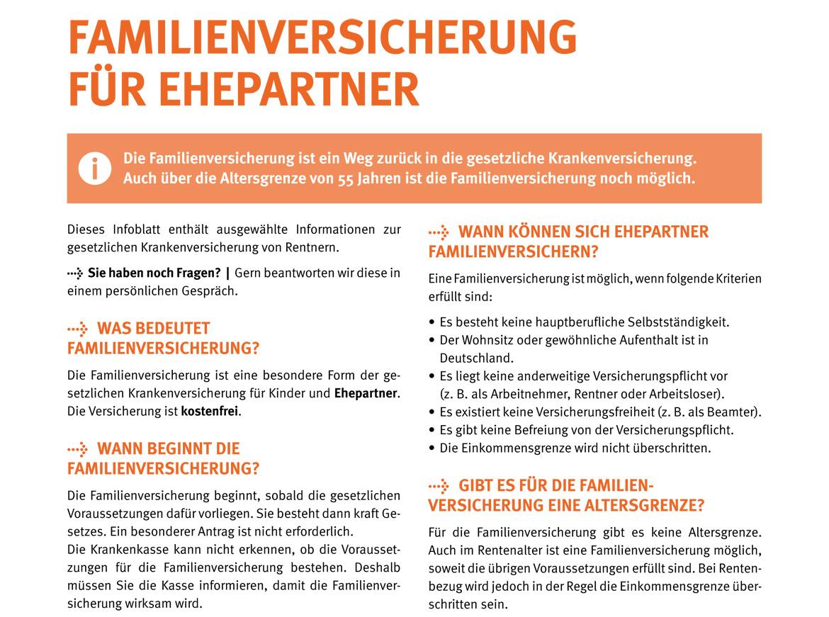 Familienversicherung Faktenblatt