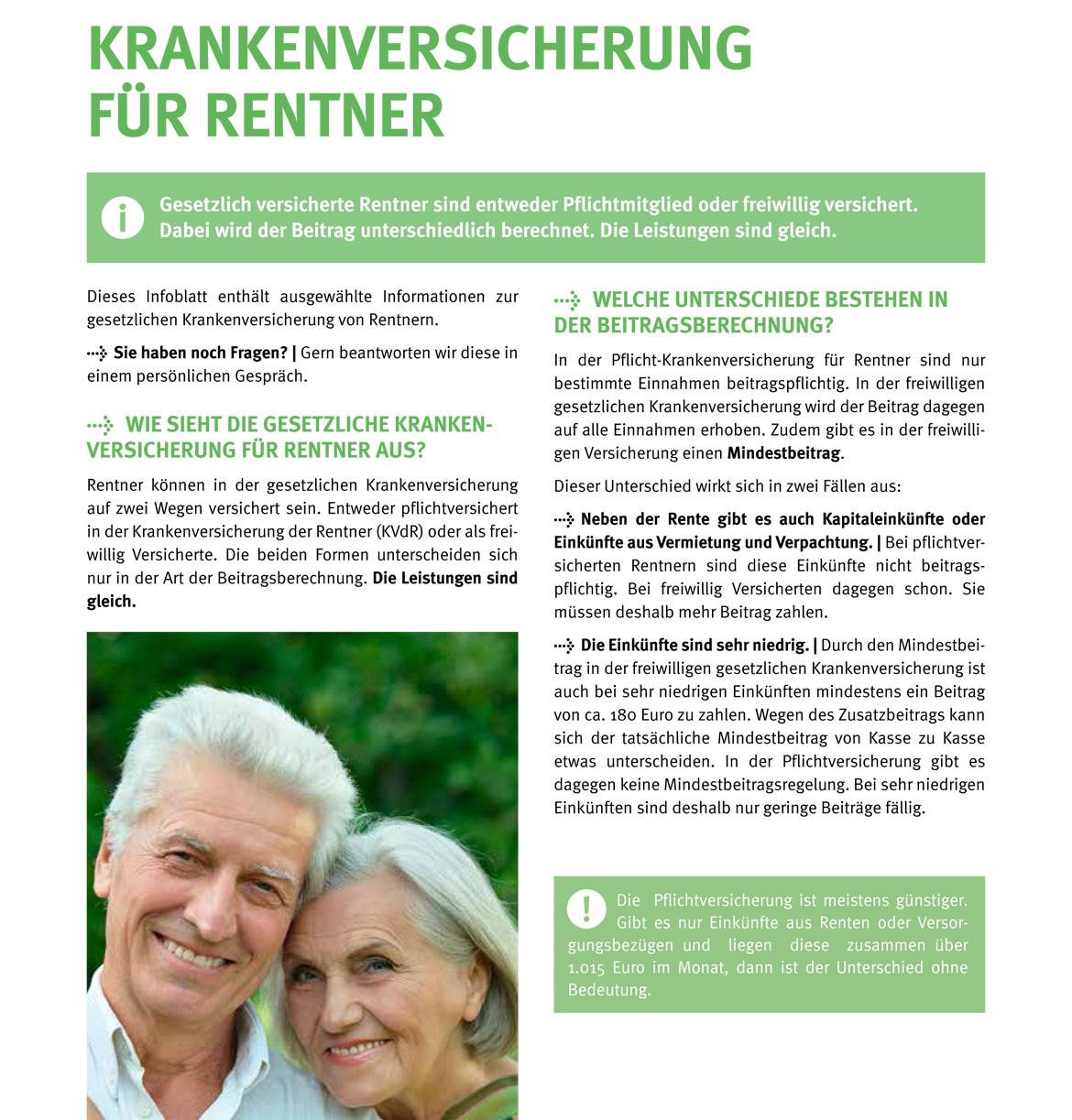 Cover Krankenversicherung für Rentner