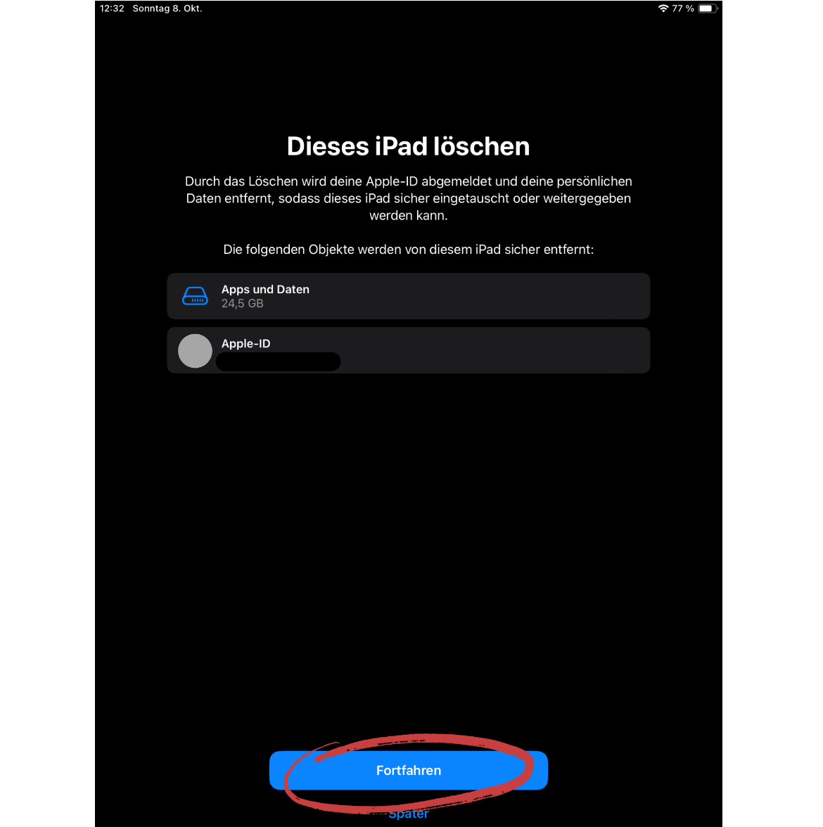 Daten sicher löschen Screenshot iphone id abmelden