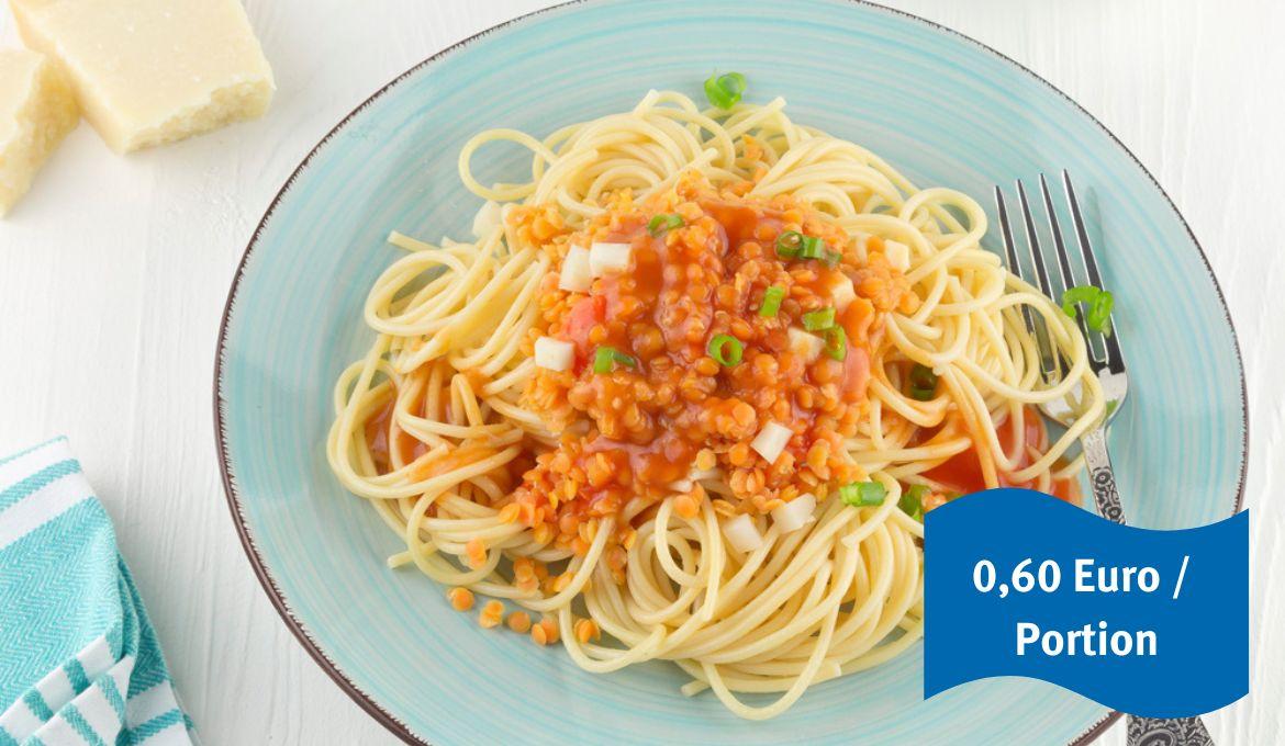 Spaghetti mit Linsenbolognese