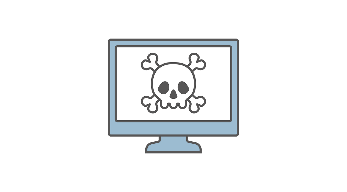 Grafik, Bildschirm mit Totenkopf