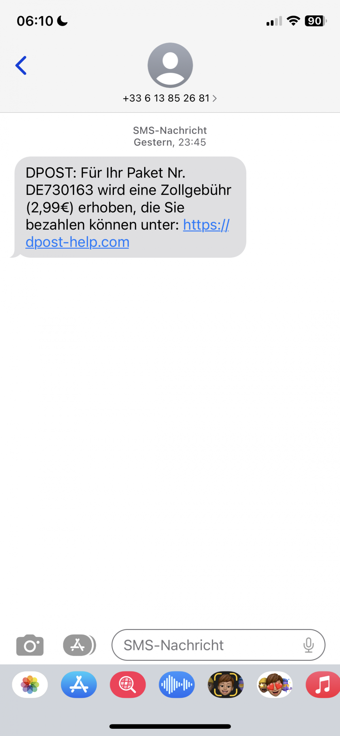 DHL Screenshot Feke SMS