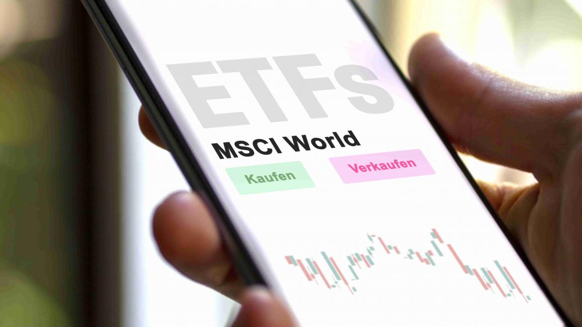 MSCI World auf Smartphone mit Kaufen Verkaufen Option