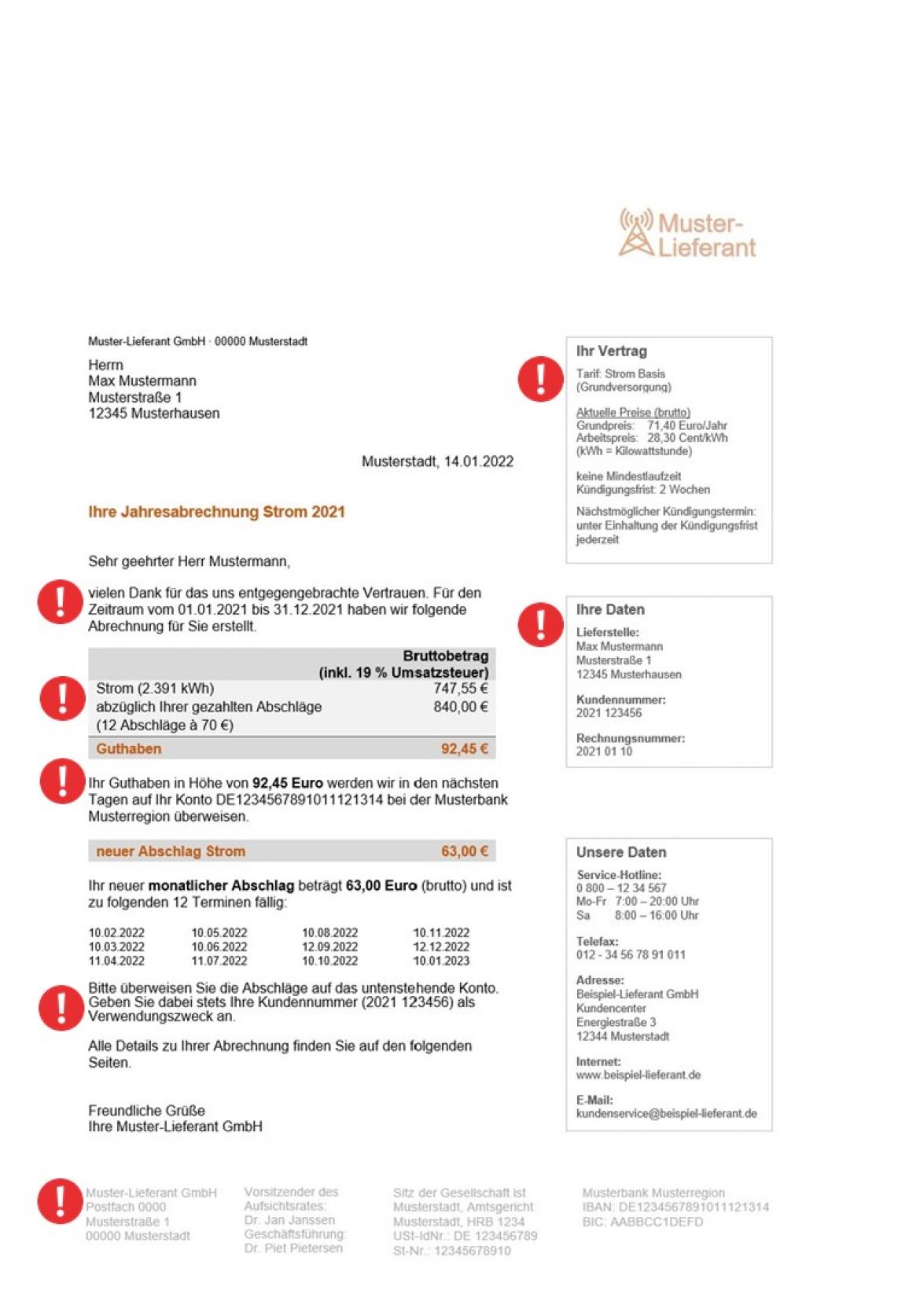 Stromrechnung mobil Seite 1