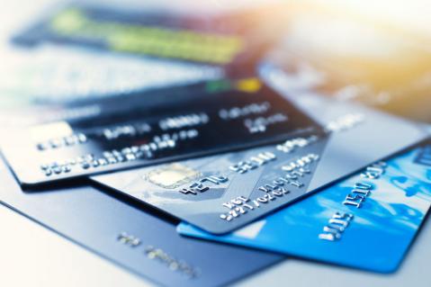Mehrere Bank, Kreditkarten aufgefächert