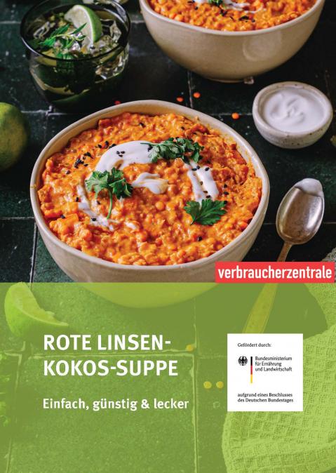 Rote-Linsen-Kokos-Suppe in Schale