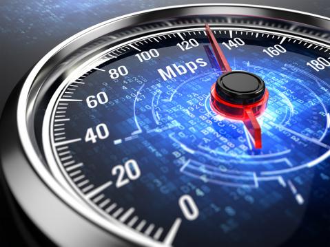 Geschwindigkeitsmesser mit Skala für Internetgeschwindigkeit