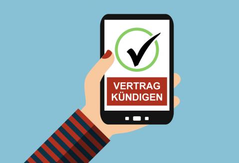 Jetzt kündigen Button auf Smartphone