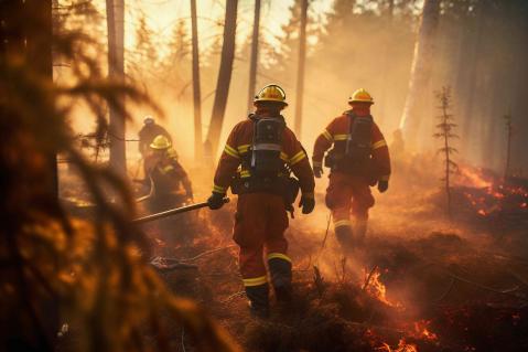 Waldbrand, Feuerwehr