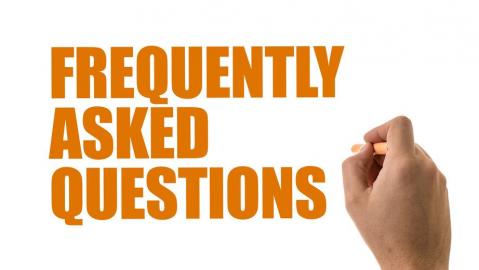 FAQ Hand schreibt Frequently Asked Questions