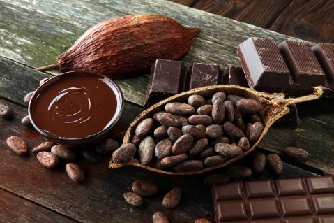 Stillleben Kakao Schokolade Kakaobohnen